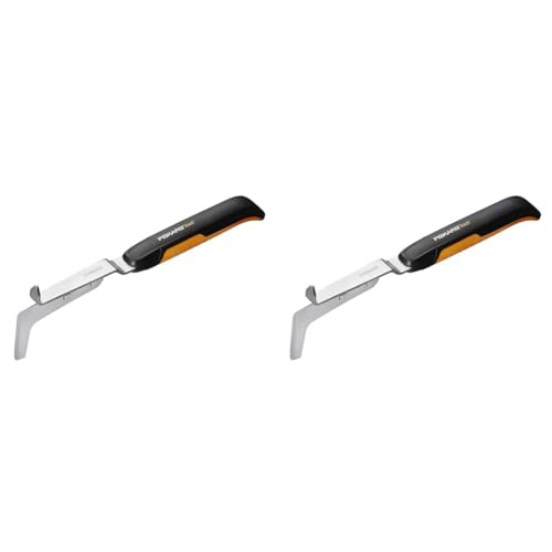 Fiskars Kleiner Fugenkratzer zum Entfernen von Unkraut und Moos, Länge: 33,8 cm, Schwarz/Orange, Hochwertiger Stahl/Glasfaserverstärkter Kunststoff, Xact, 1027045 (Packung mit 2) von Fiskars