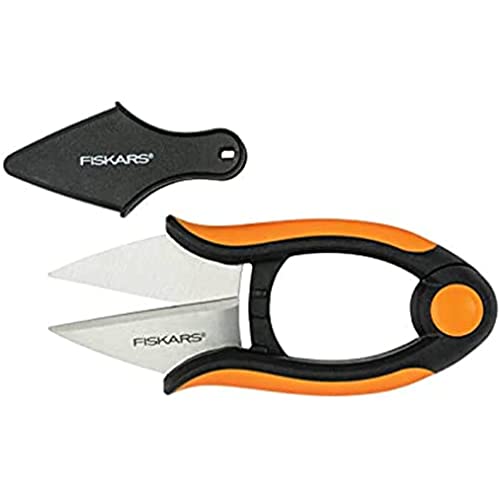 Fiskars Kräuterschere, Länge: 12,9 cm, Rostfreie Stahl-Klingen/Kunststoff-Griffe, Schwarz/Orange, Solid, SP-220, 1063326 von Fiskars