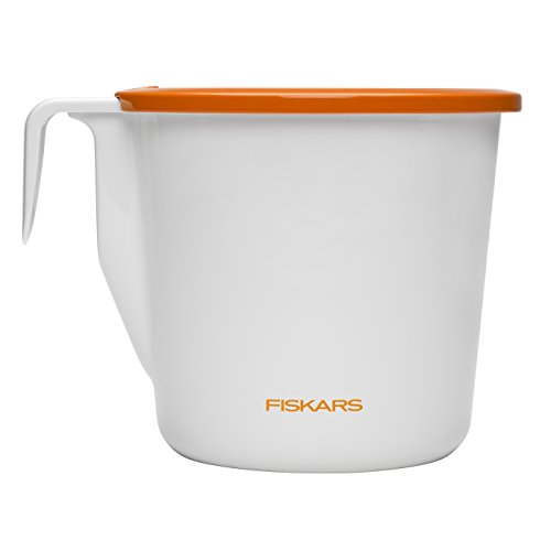 Fiskars Kräutertopf mit Bewässerungssystem, Größe S, Durchmesser: 9 cm, Weiß/Orange, Indoor Gardening, 1003651 von Fiskars