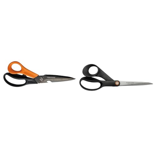 Fiskars Mehrzweckschere mit trennbaren Klingen, Schwarz/Orange, Cuts + More, 1000809 & Universalschere, Gesamtlänge: 21 cm, Qualitätsstahl/Kunststoff, Functional Form, Schwarz, 1019197 von Fiskars