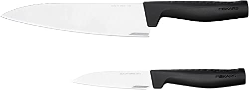 Fiskars Messer-Set, Hard Edge, Kochmesser und Gemüsemesser, Elegantes Design, Gesamtlänge: 33,1 cm und 22,8 cm, Rostfreier Stahl/Kunststoff, 1051778 von Fiskars