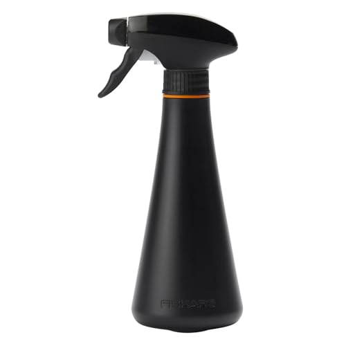 Fiskars Pflanzensprüher, 0,3 l, Sprühflasche zum Bewässern empfindlicher Pflanzen und Reinigen großer Blätter, Höhe: 20,5 cm, Kunstharz, Schwarz/Orange, 1071306 von Fiskars