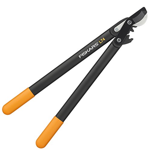 Fiskars PowerGear II Bypass-Getriebeastschere für frisches Holz, Antihaftbeschichtet, Gehärteter Präzisionsstahl, Länge: 55 cm, Schwarz/Orange, L74, 1000582 von Fiskars