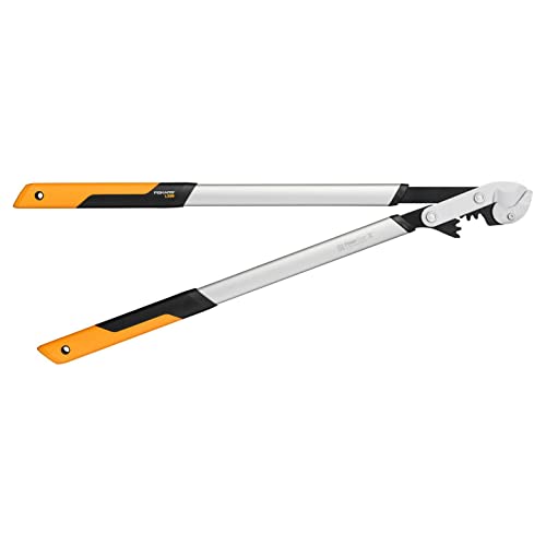 Fiskars PowerGearX Amboss-Getriebeastschere für trockenes und hartes Holz, Antihaftbeschichtet, Gehärteter Präzisionsstahl, Länge: 80 cm, Schwarz/Orange, LX99-L, 1020189 von Fiskars