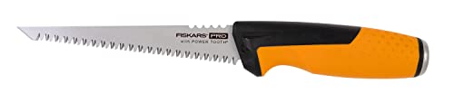 Fiskars Pro Kleine Metallsäge, Inkl. Holster, Sägeblattlänge: 15 cm, 7 TPI, Schwarz/Orange, PowerTooth, 1062935 von Fiskars