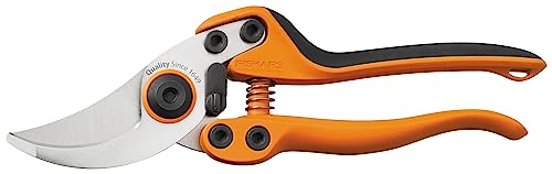 Fiskars Profi Bypass-Gartenschere für frische Äste und Zweige, Hochwertige Stahl-Klingen, Länge: 20 cm, Schwarz/Orange, PB-8 M, 1020204 von Fiskars