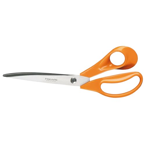 Fiskars Profi-Stoffschere, Länge: 25 cm, Für Rechtshänder, Rostfreie Stahl-Klinge/Kunststoff-Griffe, Orange, Classic, 1005151 von Fiskars