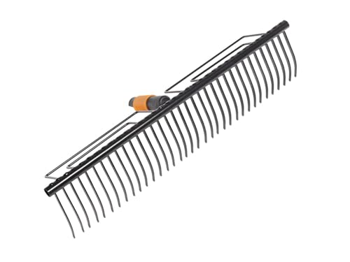 Fiskars Rasenrechen mit 35 Zinken, Werkzeugkopf, Breite: 57 cm, Gehärtete Stahlzinken, Schwarz, QuikFit, 1000656 von Fiskars