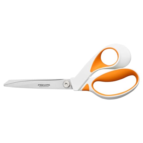 Fiskars Schneiderschere, Länge: 23 cm, Rostfreie Stahl-Klinge/Kunststoff-Griffe, Orange, RazorEdge, 1070079 von Fiskars