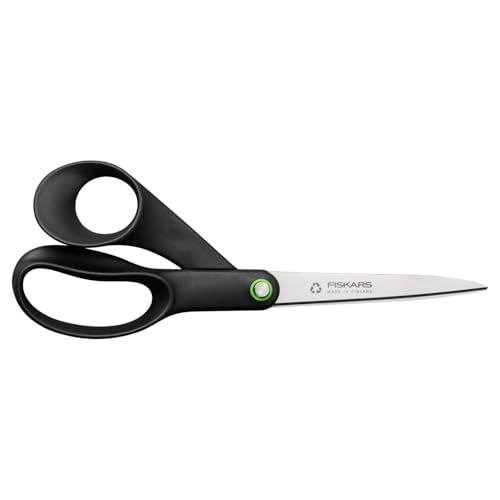 Fiskars ReNew Universalschere, Länge: 21 cm, Recycelter Edelstahl/Recycelter Kunststoff, Functional Form, Schwarz, 1074547 von Fiskars