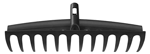 Fiskars Rechen-Kopf, 12 Zinken, Verbindbar mit Fiskars Solid Stiel, Breite: 41 cm, Kunststoff-Zinken, Schwarz, Solid, 1014917 von Fiskars