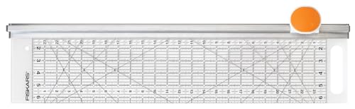 Fiskars Rollmesser Ø 45 mm) mit Lineal, 6" x 24", Orange/Weiß, 1014651 von Fiskars