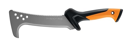 Fiskars Sägehippe, Auch als Sappie verwendbar, Inkl. Holster aus Nylon, Klingenlänge: 23 cm, Gehärteter Stahl/Kunststoff, Schwarz/Orange, 1051233 von Fiskars