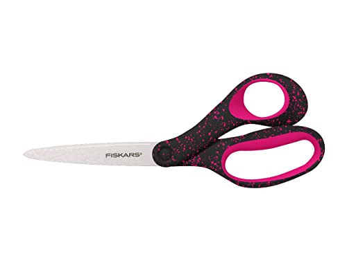 Fiskars Schere für Jugendliche von 15-18 Jahren, Rechtshändig, Gesamtlänge: 20 cm, Rostfreier Stahl/Kunststoff, Schwarz/Rosa Sprenkel, 1067868 von Fiskars