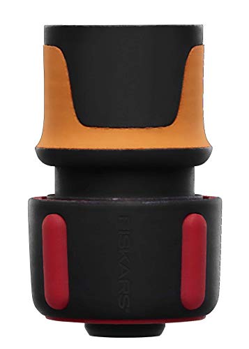 Fiskars Schlauchanschluss, SoftGrip-Kontaktpunkte, Universalgröße, Ø 1,9 cm (3/4''), 40 g, Schwarz/Orange/Rot, 1027074 von Fiskars