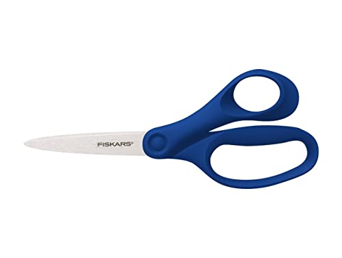 Fiskars Schülerschere, Schere für Kinder ab 12 Jahren, Rechtshändig, Gesamtlänge: 18 cm, Edelstahl-Klingen, Blau, 1067856 von Fiskars