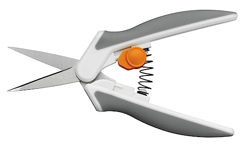 Fiskars Softgrip Allzweckschere, Mit Mikro-Tip, Länge: 16 cm, Rostfreie Stahl-Klinge/Kunststoff-Griffe, Weiß/Grau, Easy Action, 1003874 von Fiskars