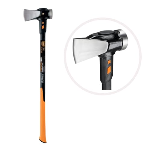 Fiskars Spaltaxt IsoCore XXL zum Spalten von Stammstücken oder zum Eintreiben von Keilen, Länge: 92 cm, Kopfgewicht: 3,6 kg, Schwarz/Orange, 1020220 von Fiskars