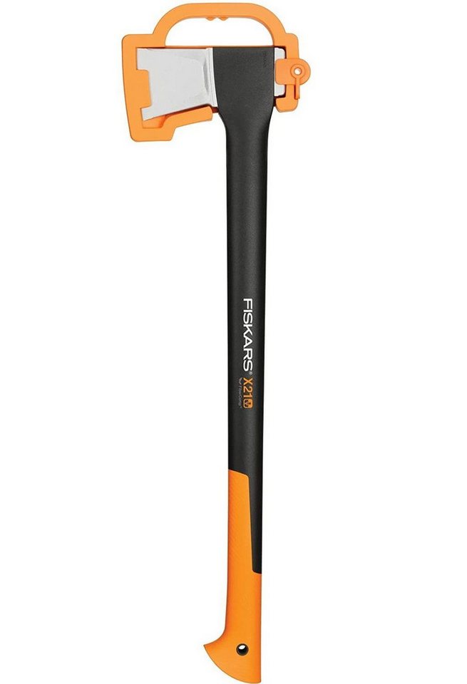 Fiskars Spaltaxt Universalaxt 71cm X21, inkl Klingenschutz Axt zum Holz Hacken Spaltaxt, 2100 g, 71,00 cm Länge, (Gartenaxt Baumaxt Axe Spalthammer Hacke Baum, Äxte, Holz Spalter, Outdoor Holzbeilaxt, Freizeitbeil Campingbeil), Antihaftbeschichtet, Axt Holz spalten, Hochwertige Stahl-Klinge Beil von Fiskars