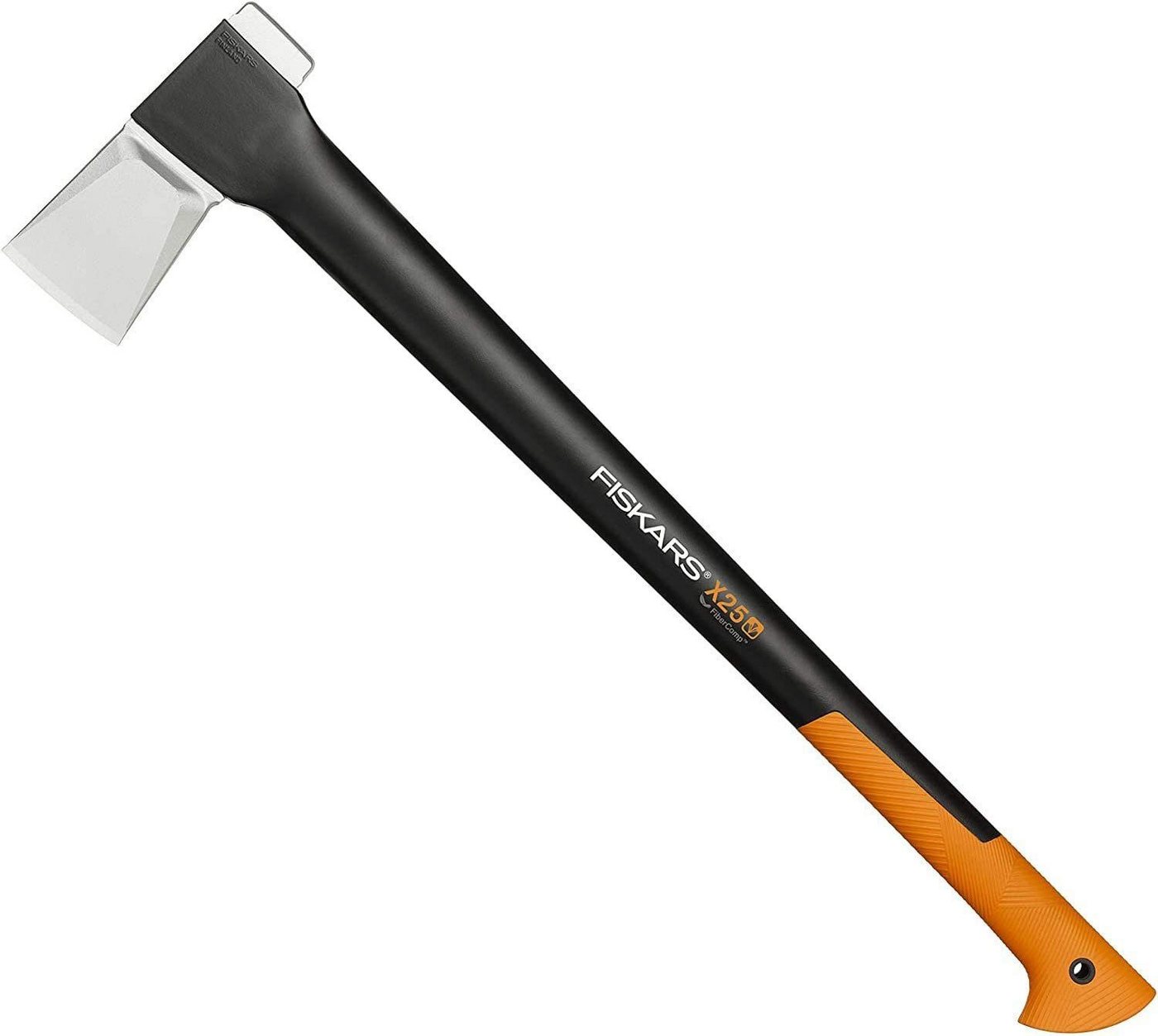 Fiskars Spaltaxt Universalaxt 72cm X25, inkl Klingenschutz Axt zum Holz Hacken Spaltaxt, 2400 g, 72,00 cm Länge, (Gartenaxt Baumaxt Axe Spalthammer Hacke Baum, Äxte, Holz Spalter, Outdoor Holzbeilaxt, Freizeitbeil Campingbeil), Antihaftbeschichtet, Axt Holz spalten, Hochwertige Stahl-Klinge Beil von Fiskars