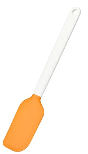 Fiskars Teigschaber mit Silikonkopf, Länge: 27,5 cm, Kunststoff/Silikon, Orange/Weiß, Functional Form, 1023615 von Fiskars