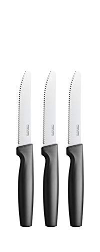 Fiskars Tischmesser-Set, 3-teilig, Functional Form, Edelstahl/Kunststoff, Schwarz, 1057562 von Fiskars