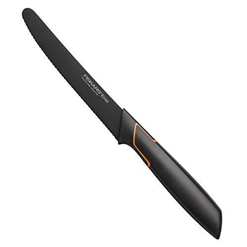 Fiskars Tomatenmesser, Modernes Design, Gezahnte Klinge, Gesamtlänge: 25 cm, Qualitätsstahl/Kunststoff, Edge, 1003092 von Fiskars