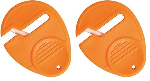 Fiskars Universal Scherenschärfer, Für Rechts- und Linkshänder, Keramik-Schleifköpfe/Kunststoff-Gehäuse, Orange, Sewsharp, 1003871 (Packung mit 2) von Fiskars
