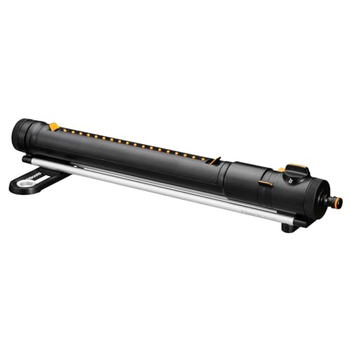 Fiskars X-Series Oszillierender Regner S–L, Inkl. herausnehmbarem Filter und Werkzeug zur Düsenreinigung, Sprinkler für 300-500 m², Schwarz/Orange, 1070831 von Fiskars