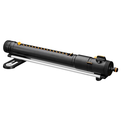 Fiskars X-Series Oszillierender Regner S–M, Inkl. herausnehmbarem Filter und Werkzeug zur Düsenreinigung, Sprinkler für 150-300 m², Schwarz/Orange, 1070832 von Fiskars