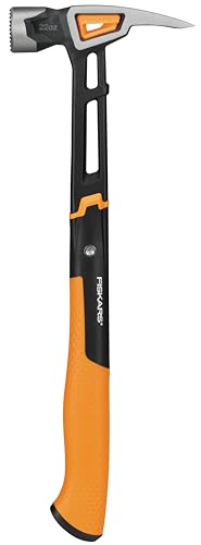 Fiskars Zimmermannshammer IsoCore XXL zum Einschlagen der Nägel, Länge: 41 cm, Gewicht: 1,02 kg, Schwarz/Orange, 1020216 von Fiskars