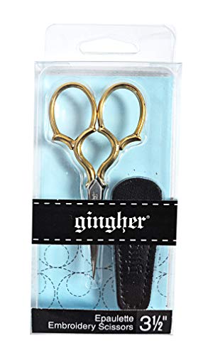Gingher Epaulette Embroidery Scissors 3.5-W/Leather Sheath by von Fiskars