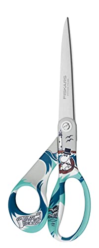 Fiskars X Moomin Allzweckschere mit Mumin-Design, Rechtshändig, Länge: 21 cm, Klingen aus rostfreiem Stahl, Muminpapa, 1005231 von Fiskars