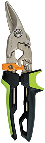 Fiskars Blechschere, Rechter Schnitt, Bis zu 40% mehr Kraft, Länge 24,7 cm, Wärmebehandelter Stahl/Kunststoff, Schwarz/Grün/Orange, PowerGear, 1027208 von Fiskars