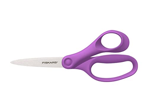 Fiskars Schülerschere, Schere für Kinder ab 12 Jahren, Rechtshändig, Gesamtlänge: 18 cm, Edelstahl-Klingen, Violett, 1067857 von Fiskars