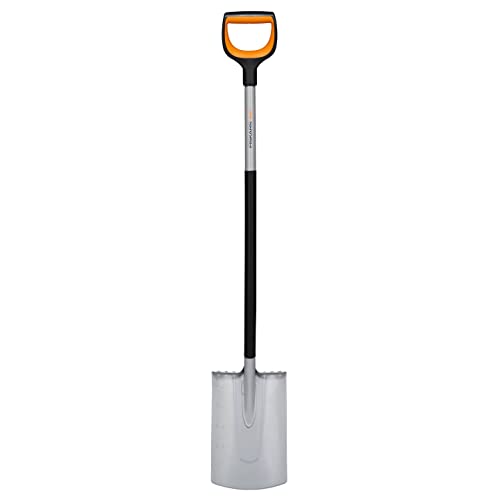 Fiskars Gärtnerspaten für weiche, steinarme Böden, Rund, Länge: 120 cm, Verstärktes Borstahl-Blatt, Schwarz/Orange, Xact, 1066730 von Fiskars