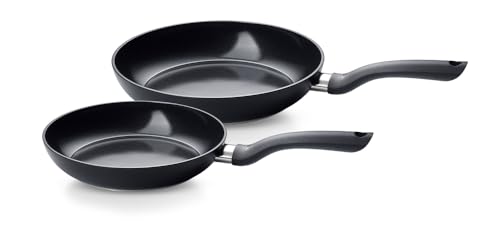 Fissler Pfannen-Set 2-teilig 24 + 28 cm Essential Black – Aluminiumpfannen beschichtet, Keramik, Induktion, hergestellt ohne PFAS/PTFE – MADE IN GERMANY von Fissler GmbH