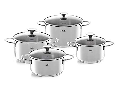 Fissler Copenhagen / Edelstahl-Topfset, 4-teilig, Kochtopf-Set, Töpfe mit Glas-Deckel, 3 Kochtöpfe, 1 Bratentopf - Induktion von Fissler