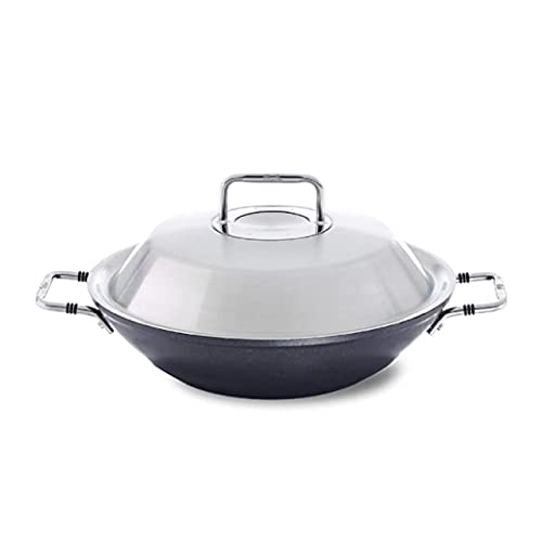 Fissler Adamant / Aluminium-Wok, Wok-Pfanne (Ø 31 cm) mit Metall-Deckel, beschichtet, antihaftversiegelt, hoher Rand, kratzfest - Induktion von Fissler