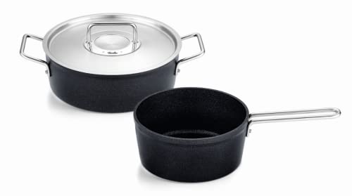 Fissler Adamant / Aluminium-Kochtopfset, 2-teilig, Töpfe-beschichtet mit Metalldeckel, antihaftend (1 Bratentopf, 1 Stielkasserolle) - Induktion, Groß von Fissler