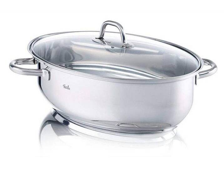 Fissler Bräter Fassungsvermögen 7,1 Liter, Edelstahl 18/10 (1-tlg), Induktion, Maße ca. L x B x H: 38 x 25,5 x 12,4 cm, silberfarben von Fissler