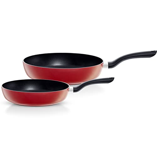 Fissler Cenit Red / Pfannenset 2-teilig (Ø 24 cm+ Ø 28 cm) beschichtete Aluminium-Pfannen, antihaftend – Induktion von Fissler