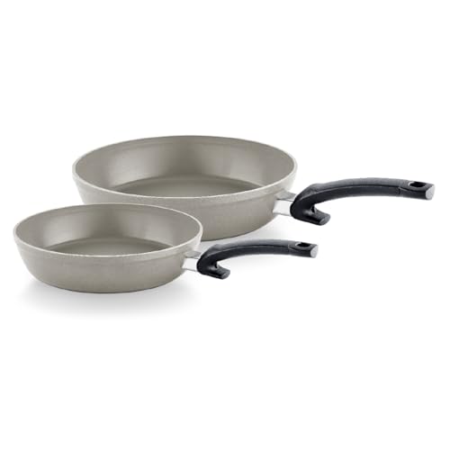 Fissler Ceratal Comfort Pfannen-Set / 2-teilig, Aluminium-Pfanne, Keramik-beschichtet (24+28 cm) Ceramic Bratpfanne antihaftend – Induktion, Grau von Fissler