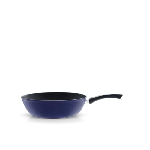Fissler Color Edition/Aluminium Wok-Pfanne (Ø 30 cm) Asia Antihaft-Bratpfanne, Servierpfanne-beschichtet, hoher Rand, Made in Germany – Blau von Fissler