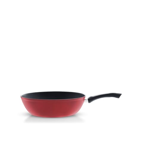 Fissler Color Edition / Aluminium Wok-Pfanne (Ø 30 cm) Asia Antihaft-Bratpfanne, Servierpfanne-beschichtet, hoher Rand, Made in Germany – Rot von Fissler