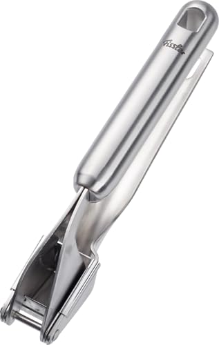 Fissler Essential/Edelstahl-Knoblauchpresse (20 cm) zerkleinert Knoblauch & Ingwer, mit Aufhänge-Öse -Spülmaschinen-geeignet von Fissler