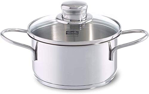 Fissler Häppchen / kleiner Edelstahl-Kochtopf (Ø 14 cm, 1 L) Snacktopf, mit Glas-Deckel, Induktions-geeignet, Silber von Fissler