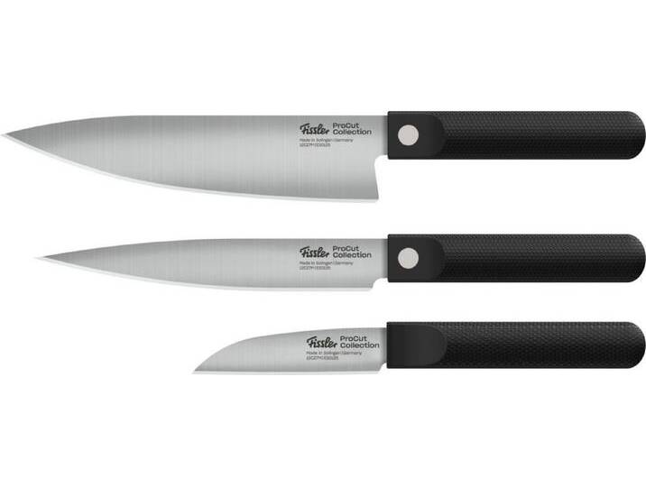 Fissler Messer-Set ProcCut Collection (Set, 3-tlg., 3-teilig, Fleischmesser, Kochmesser, Universalmesser), Made in Germany, handgeschliffen von Fissler