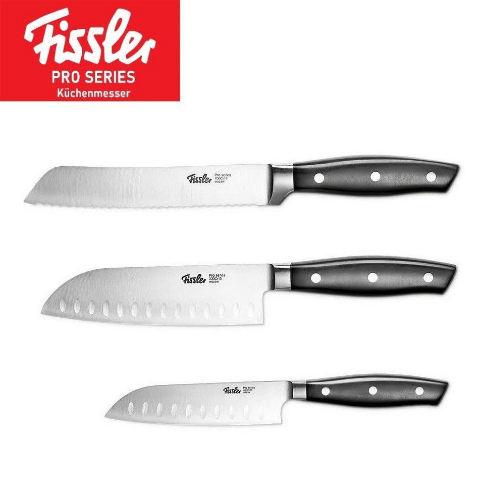 Fissler Messer-Set Profi Messer - Edelstahl Messer mit Spezialklinge (3-tlg) von Fissler