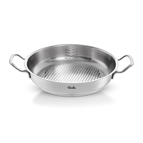 Fissler Original-Profi Collection / Edelstahl-Servierpfanne rund (2 L, Ø 24 cm) novogrill Bratfläche, Innenskalierung - Induktion von Fissler